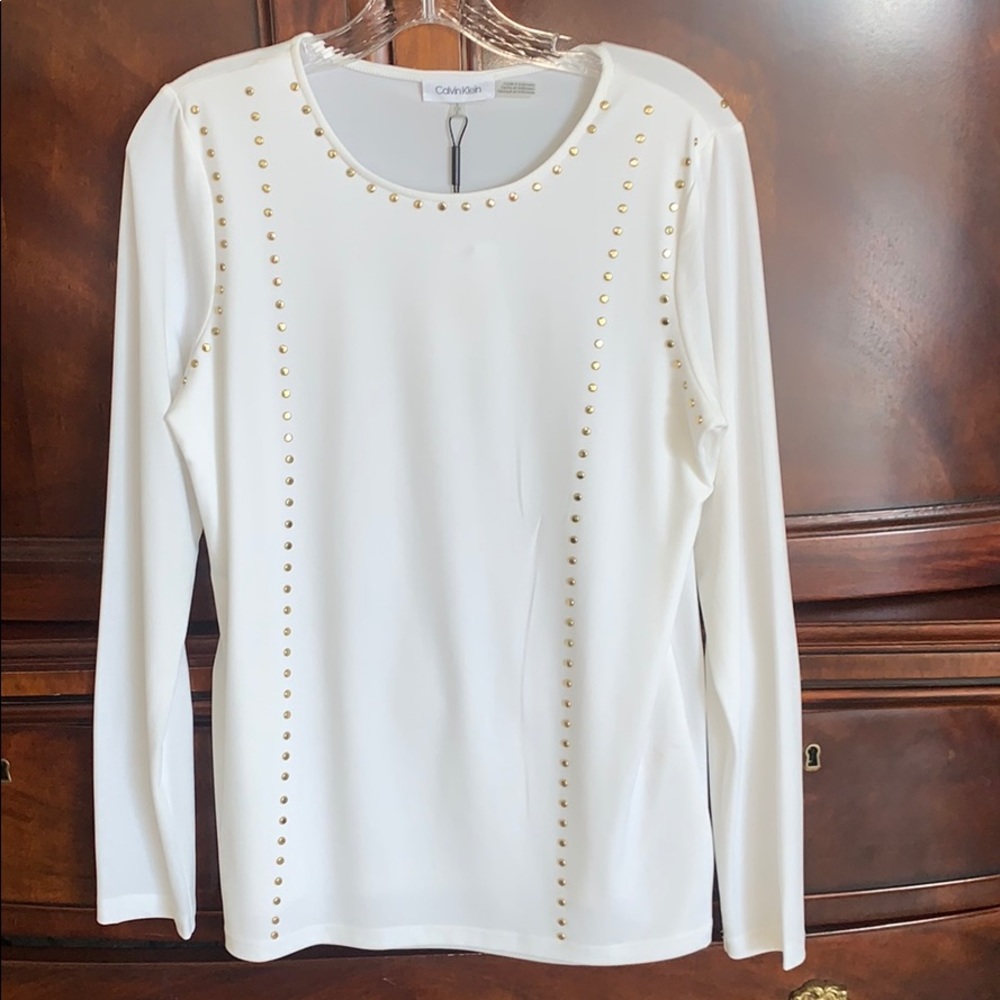 NWT Calvin Klein embellished top